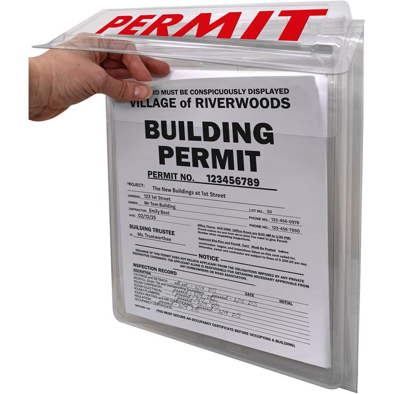 Weather-Resistant Outdoor Permit Document Holder Box for 8.5x11 Flyers & Permits