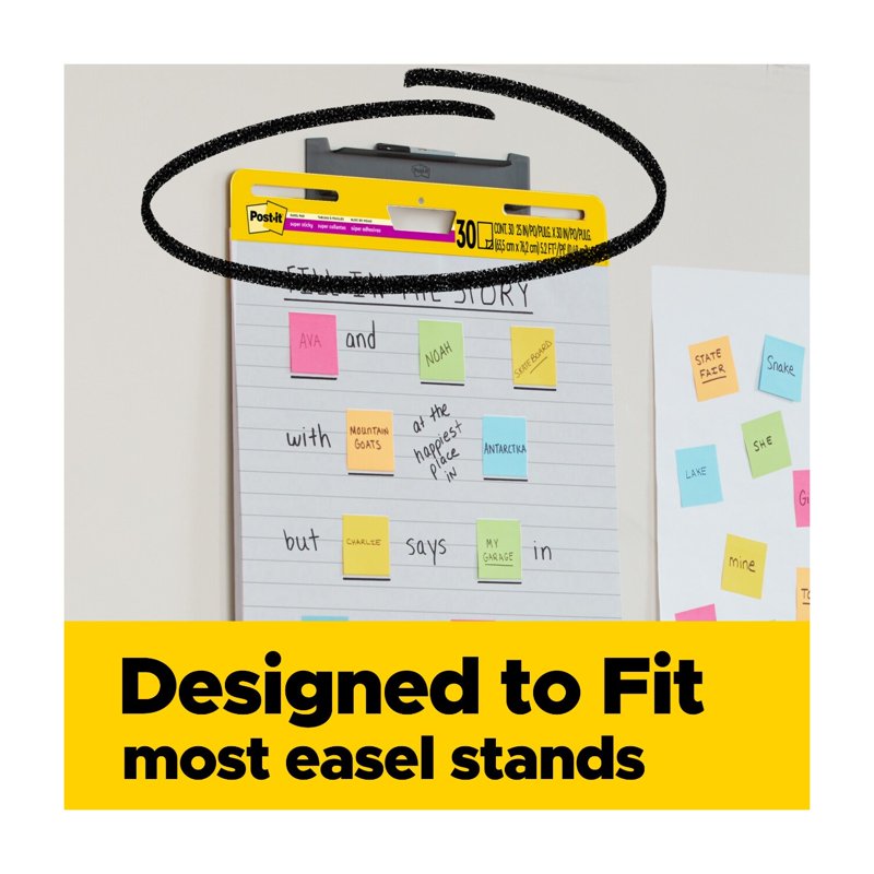 Post-it Super Sticky Easel Pad White 25x30 Inches Lined 1 Pad