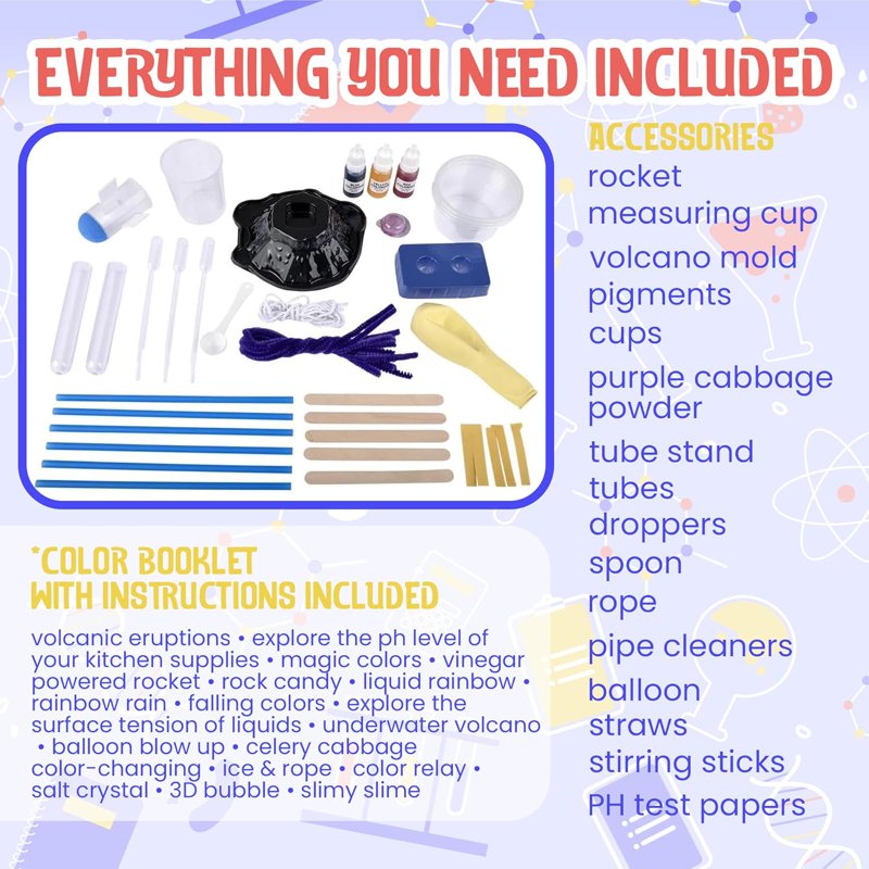 Kids Kitchen Science Lab Kit - 18 STEM Experiments with Household Ingredients