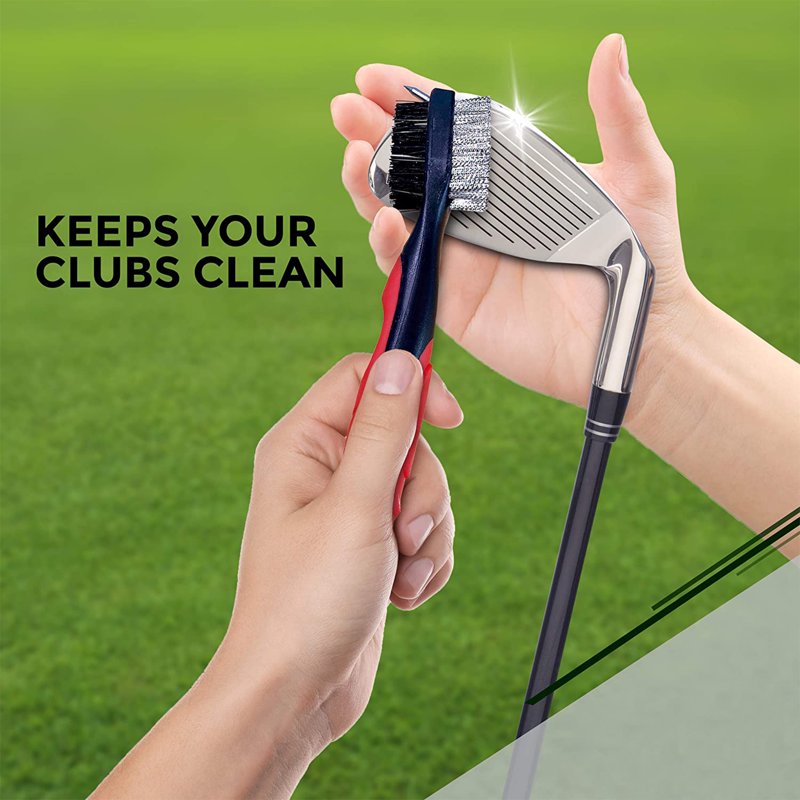 Golf Club Groove Cleaner Brush Set with Carabiner - 2 Pack
