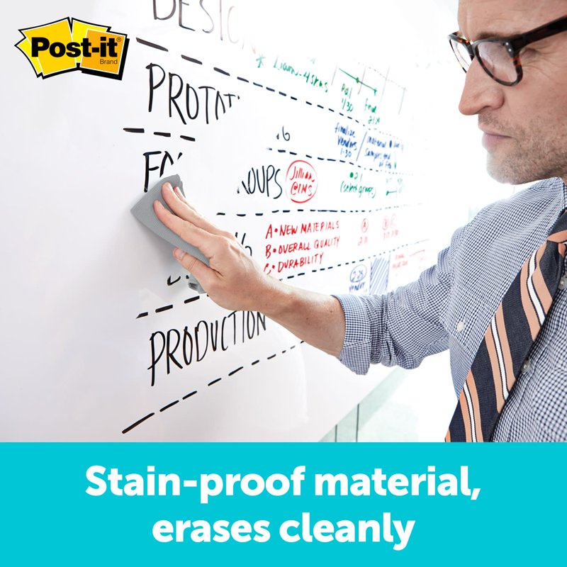 Self-Stick Dry Erase Surface Film - White, 8ft x 4ft, Easy Install