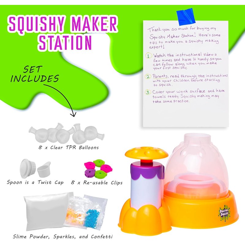 Glow-in-the-Dark Squishy Maker Kit with 8 Squishies & Accessories