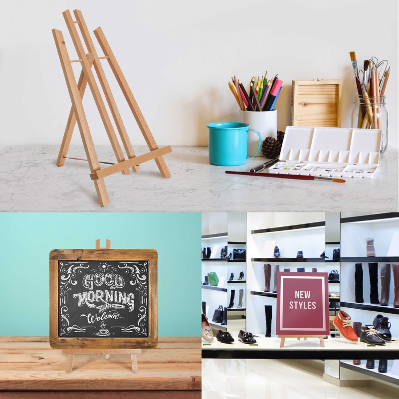 Tabletop Wooden Artist Easel - Portable Beechwood Display Stand for Art & Painting
