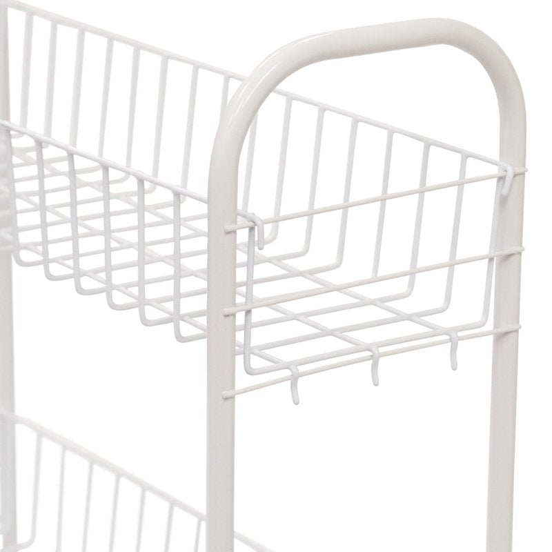 Slimline 3-Shelf Utility Cart for Laundry and Storage, Mobile Steel Organizer