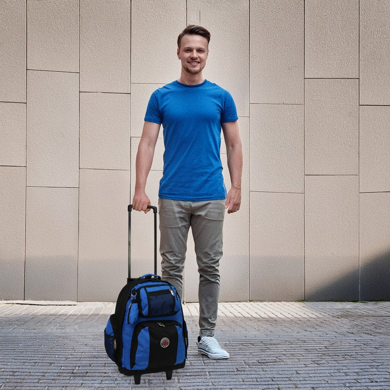 22-Inch Travel Rolling Backpack Airline Approved with Multiple Compartments
