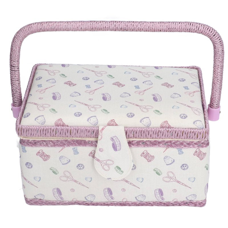 Sewing Basket with Pincushion and Storage Organizer - Portable Home & Outdoor Use