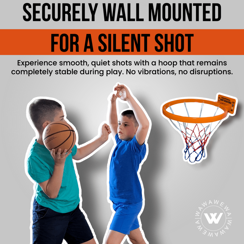 Silent Indoor Basketball Hoop Wall Mount - Noise-Free Practice for Shooting & Skills