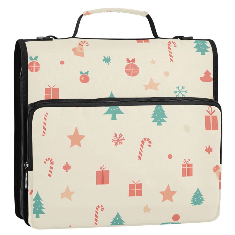 Waterproof 3 Ring Zipper Binder with Shoulder Strap 2 Inch Capacity Organizer