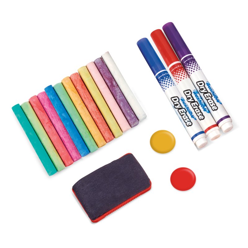 Portable Wooden Art Easel with Chalkboard and Dry Erase Board for Kids