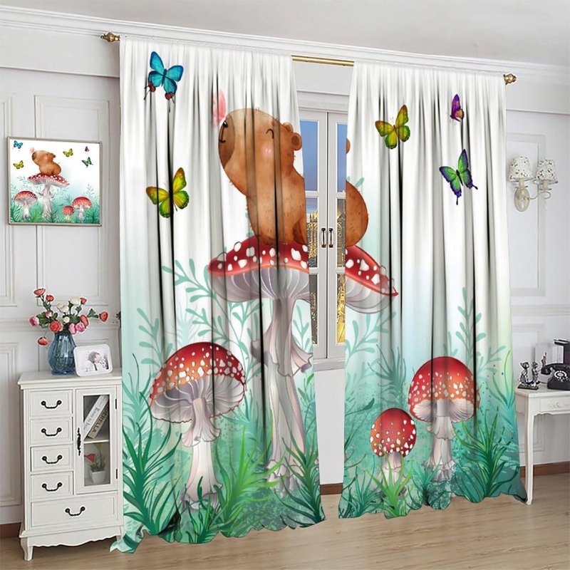 Kids Cartoon Animal Curtains Set - Insulated Window Drapes for Nursery & Bedroom