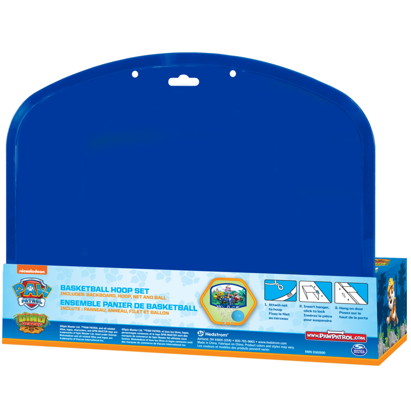 Indoor Kids Basketball Hoop Set - Paw Patrol Over-the-Door Mini Playset for Ages 3+