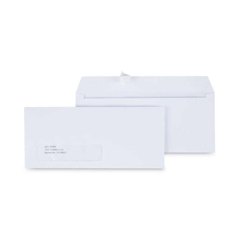 Peel & Seal Business Envelopes 4.13 x 9.5 Inches #10 with Address Window White (500/Box)