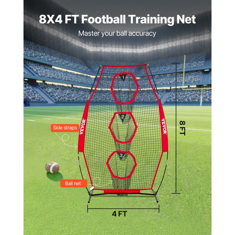 Football Throwing Net with Targets & Carry Case - Improve Passing Accuracy