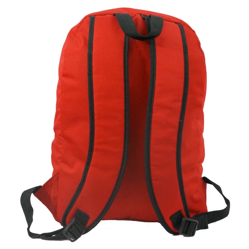 Unisex Polyester School Backpack 18 Inch with Curved Shoulder Straps - Red