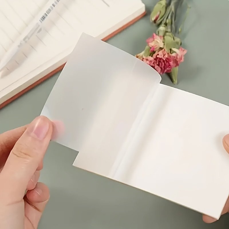 6 Pack Transparent Sticky Notes - Waterproof 3x3 Inches Clear Translucent Sheets