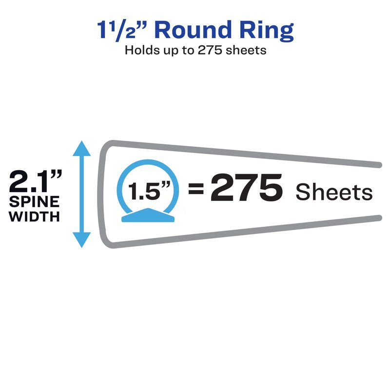 3 Ring Binder 1.5 Inch Black Presentation & Organization Binder