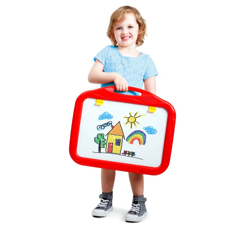 Magnetic Double-Sided Chalkboard and Dry-Erase Board with 77 Accessories for Kids