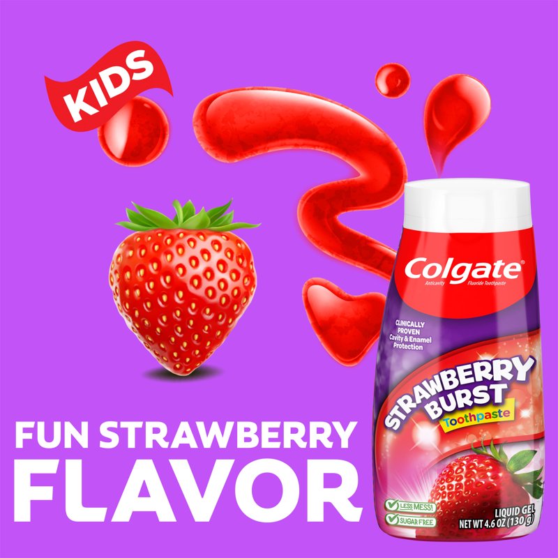 Kids Strawberry Fluoride Toothpaste Pack - Cavity & Enamel Protection, 4.6 oz