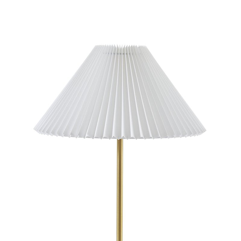 2 Pack Modern Gold-Toned Brass Pleated Shade Table Lamp | 21 Inch Indoor Lighting