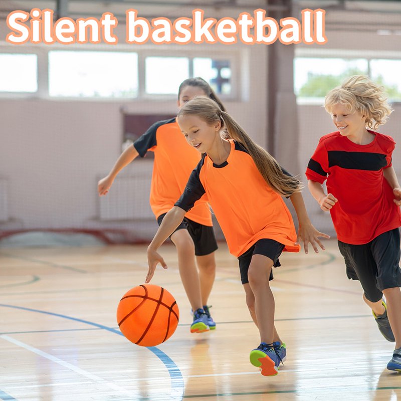 Silent Foam Basketball 7 Inch No Noise Indoor Dribbling Training Ball for Skill Development — Blue