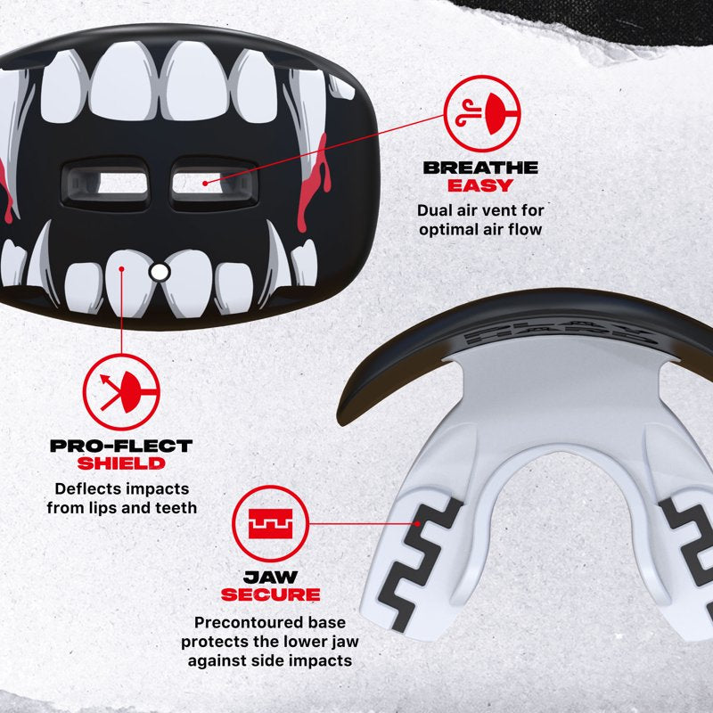 Football Lip Guard with Detachable Strap - Impact-Deflecting Mouth Protector for Adults & Juniors