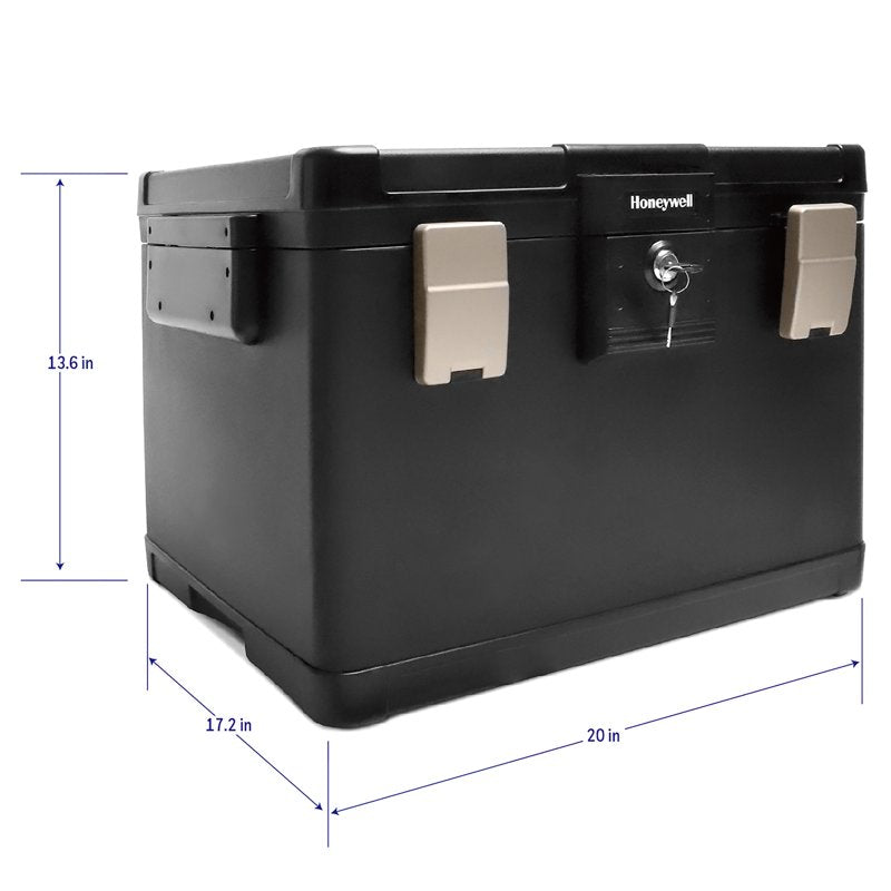 Fireproof Waterproof Safe Box 1.06 Cu Ft with Key Lock for Documents & Valuables