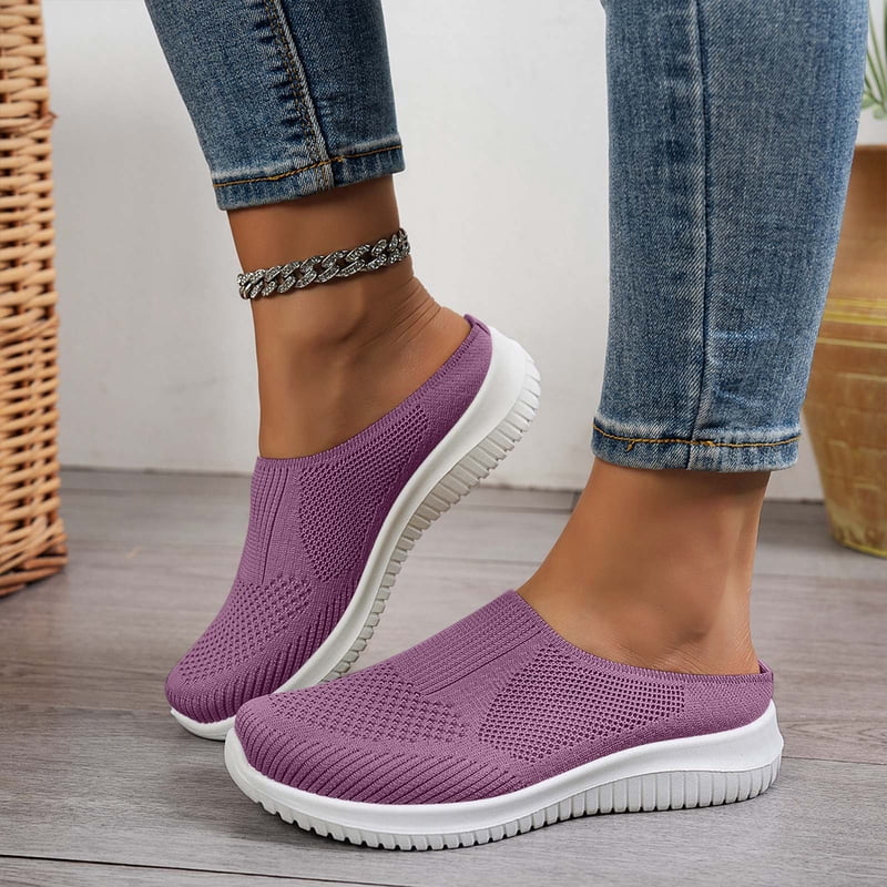 Women's Orthopedic Slip-On Sneakers with Arch Support - Wide Fit Casual Shoes