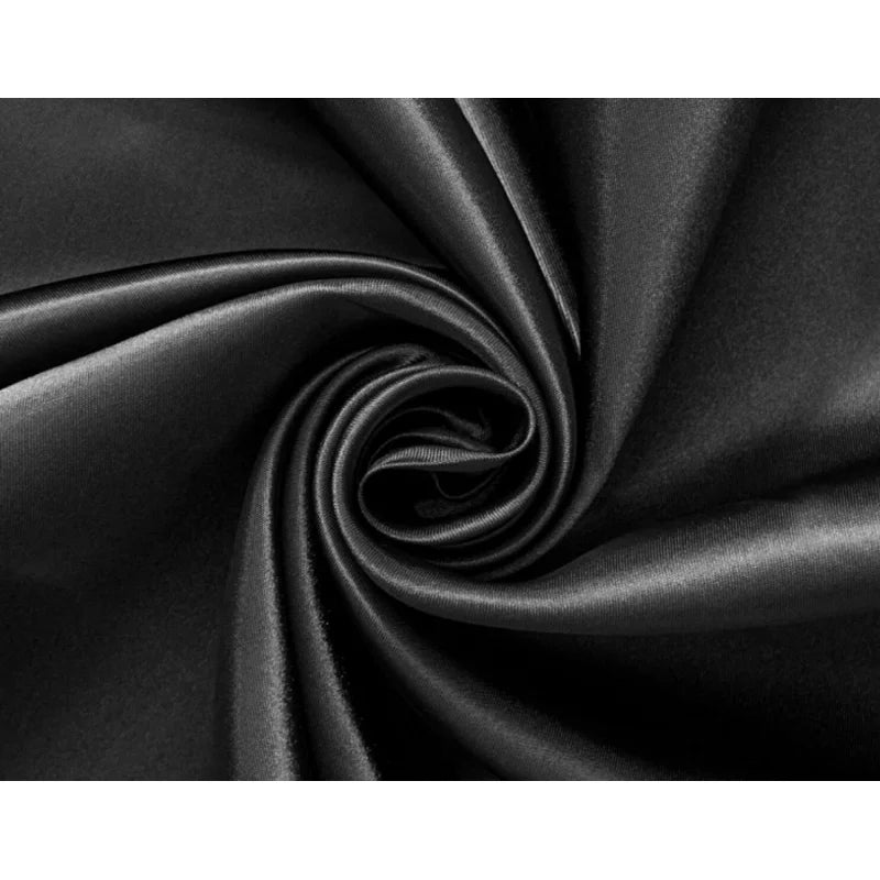 Semi-Sheer Faux Silk Window Curtains 2-Pack - Black, 84 Inch Length