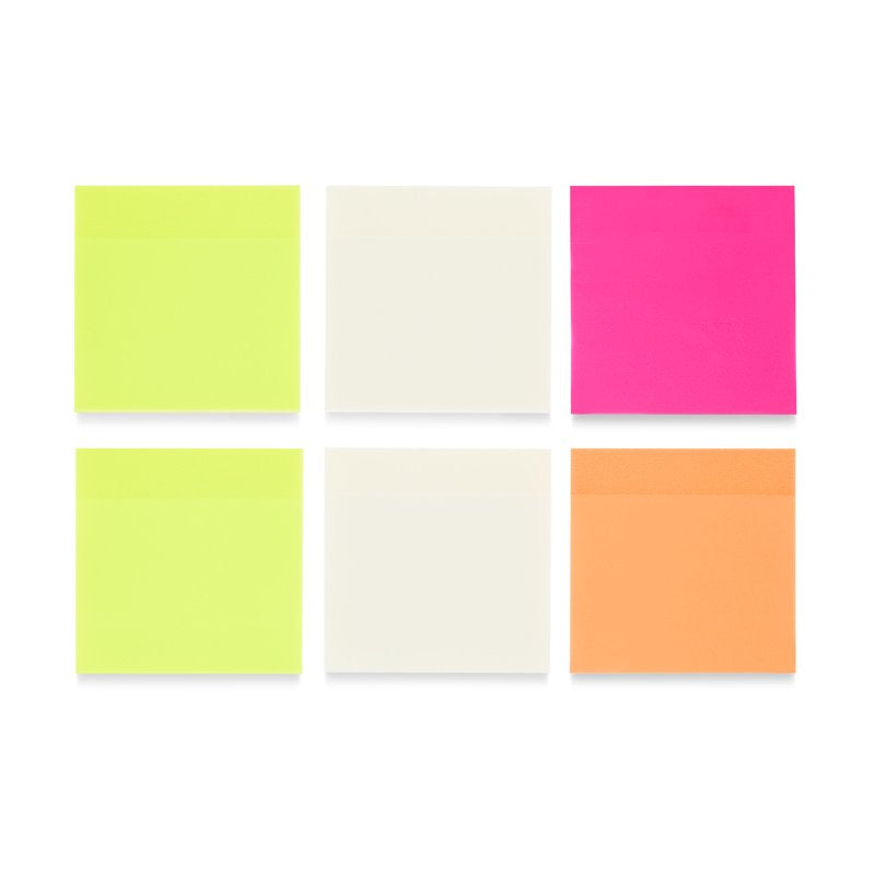 Semi-Transparent Sticky Notes 3x3 Inches Multicolor 6 Pads Office Supplies