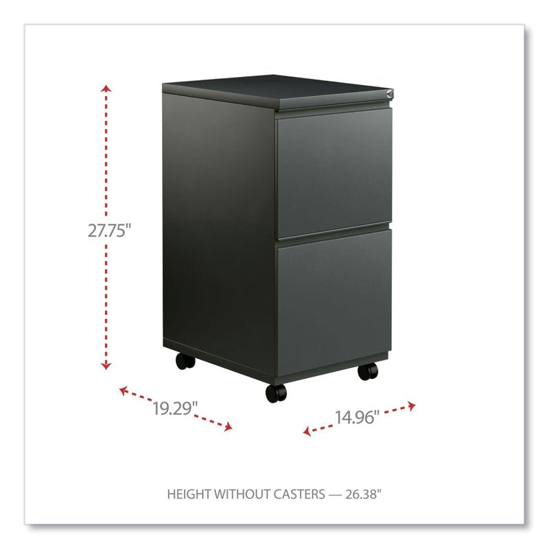 Alera Lockable 2-Drawer Vertical Filing Cabinet - Charcoal