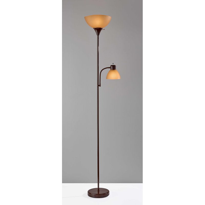 72 Inch Modern Floor Lamp with Reading Light - Adjustable Uplight and Task Light