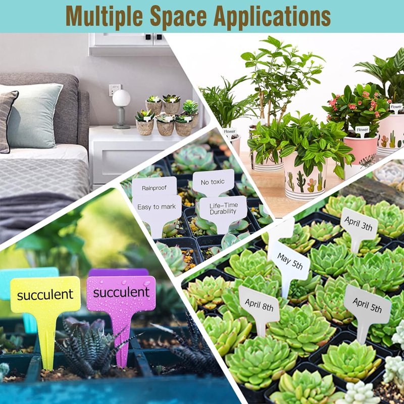100 Pcs Waterproof Plant Labels Garden Markers with Pen - Outdoor & Reusable