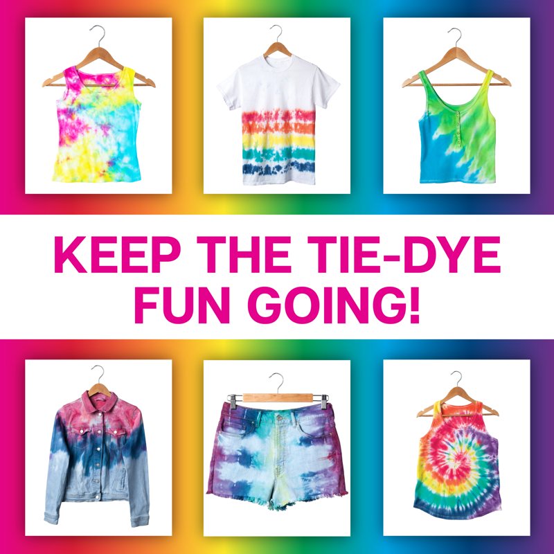 30-Pack Tie-Dye Refill Powder in Rainbow Colors for Fabric Art