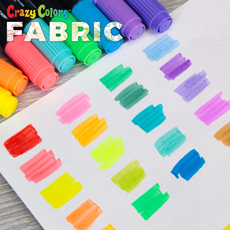 Neon Fabric Markers Set - 20 Vibrant Double-Ended Permanent Art Pens