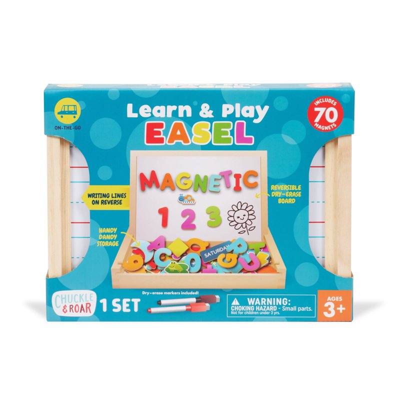 Children's Reversible Art & Learning Easel with Magnets - Ages 3+