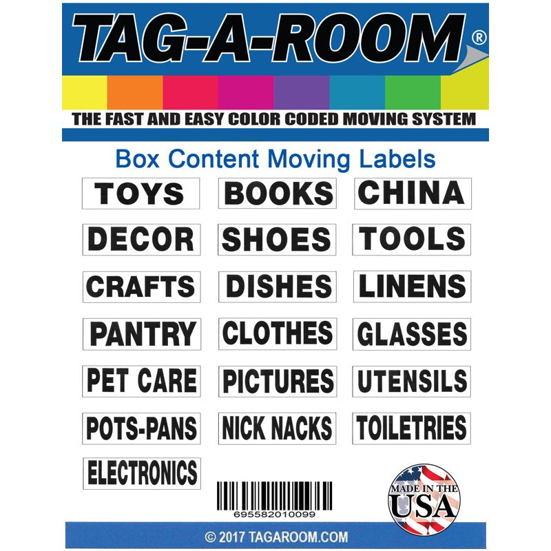 Moving Labels Pack 190 Content Labels for Packing & Organization