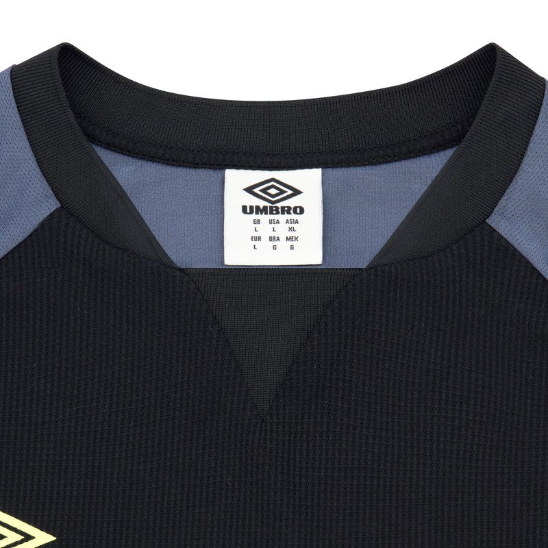 Umbro Men’s Panelled Long Sleeve Jersey Black/Grisaille/Blazing Yellow – Size M