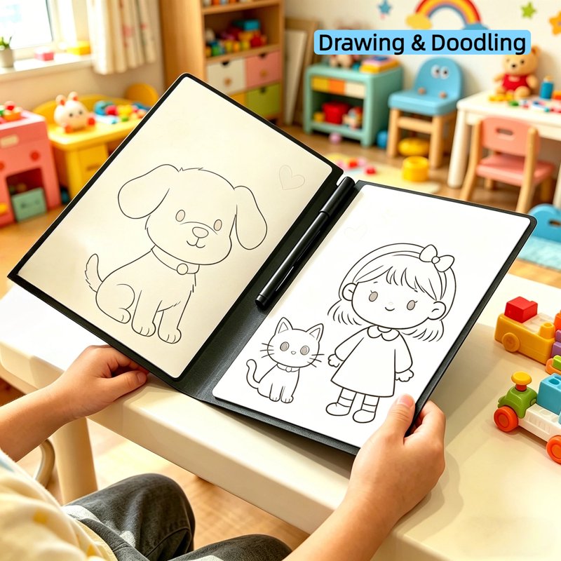 Portable Whiteboard Notebook A5 Double-Sided Dry Erase Board with Markers & Wipe Set