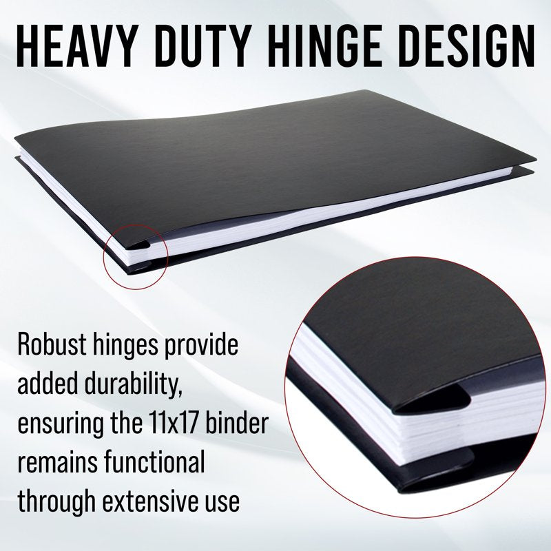 11x17 Pressboard Binder with High-Density Polyethylene - 3 Inch Capacity, Crush Finish Exterior, Pack of 6