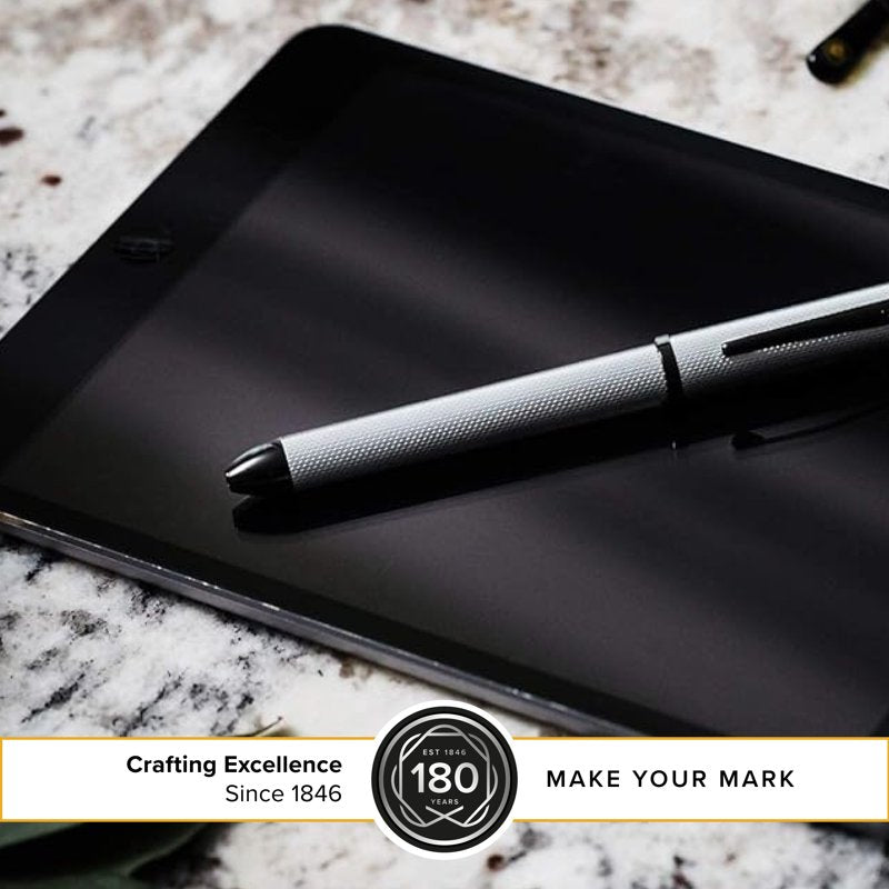 Multifunction Pen with Stylus and Refillable Ink - Chrome, Blue, Black Variants