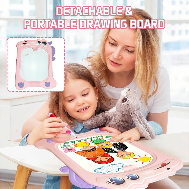 Kids Magnetic Easel for Art & Learning, Adjustable Double-Sided Drawing Board, Gift for Ages 3-8