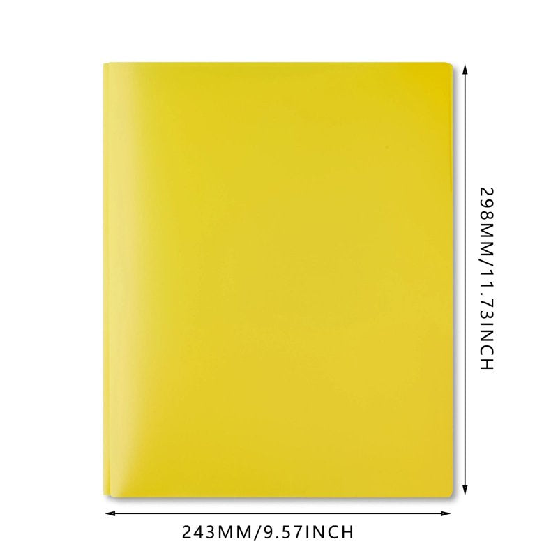 Yellow 1-Pocket Folder with 3-Hole Prong Fasteners - 9.57 x 11.73 Inches