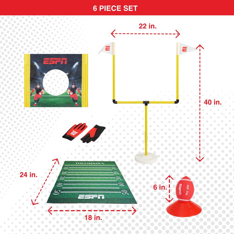 Kids Football Set with Mini Football, Goal Post, Passing Target, Gloves & Play Mat - Ages 3-5