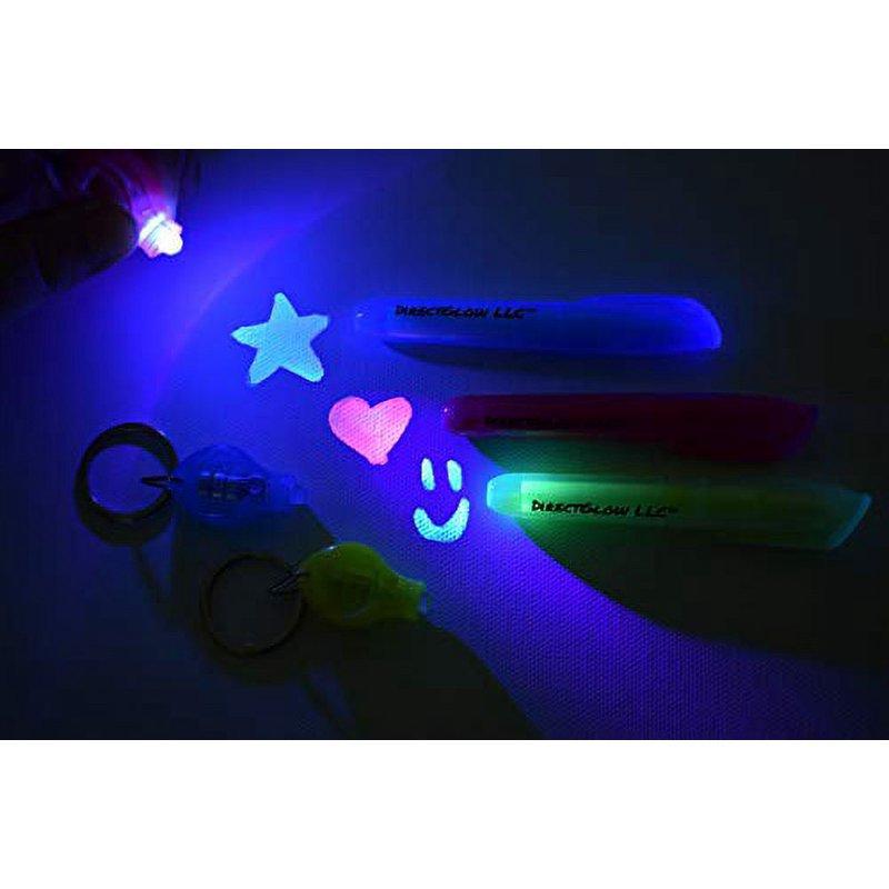 UV Blacklight Ink Markers Set of 3 - Invisible Fluorescent Permanent Pens for Security & Body Art