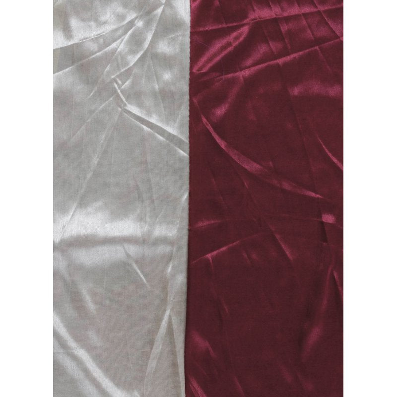 Jacquard Curtain Panel with Waterfall Valance and Attached Scarf - Burgundy, 54x84 Inches