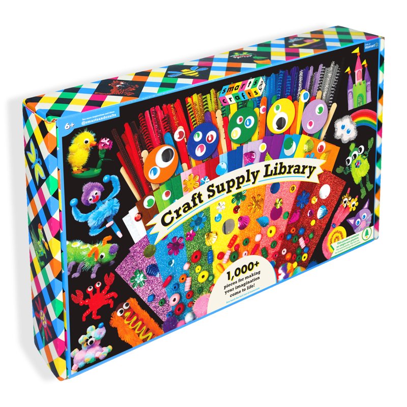 Kids Craft Supply Kit with 1000+ Pieces for Ages 6+ Unisex Educational Toy