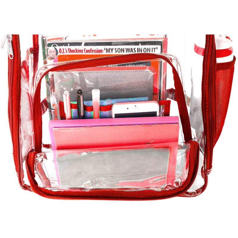 Heavy Duty Clear PVC Backpack - See Through Security Work Bag with Padded Straps