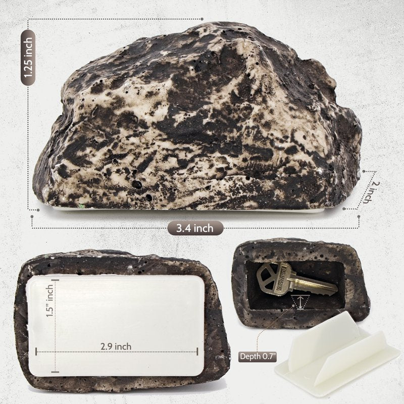Fake Rock Hide-a-Spare Key - Weatherproof Garden Key Hider for Outdoor Security