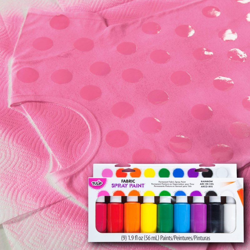 Rainbow Fabric Spray Paint 9-Pack - Permanent, Washable, Eco-Friendly