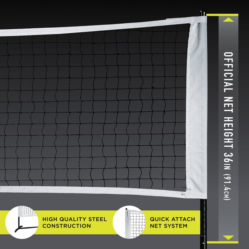 Half Court Pickleball Net - 10ft Wide Steel Multi-Sport Practice Net